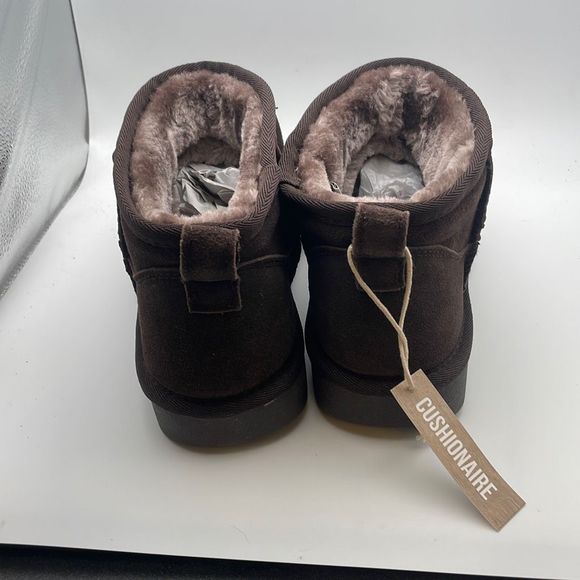 CUSHIONAIRE Women's COZY pull on boot +Memory Foam SIZE 8.5 CHOCOLATE - Picture 4 of 7